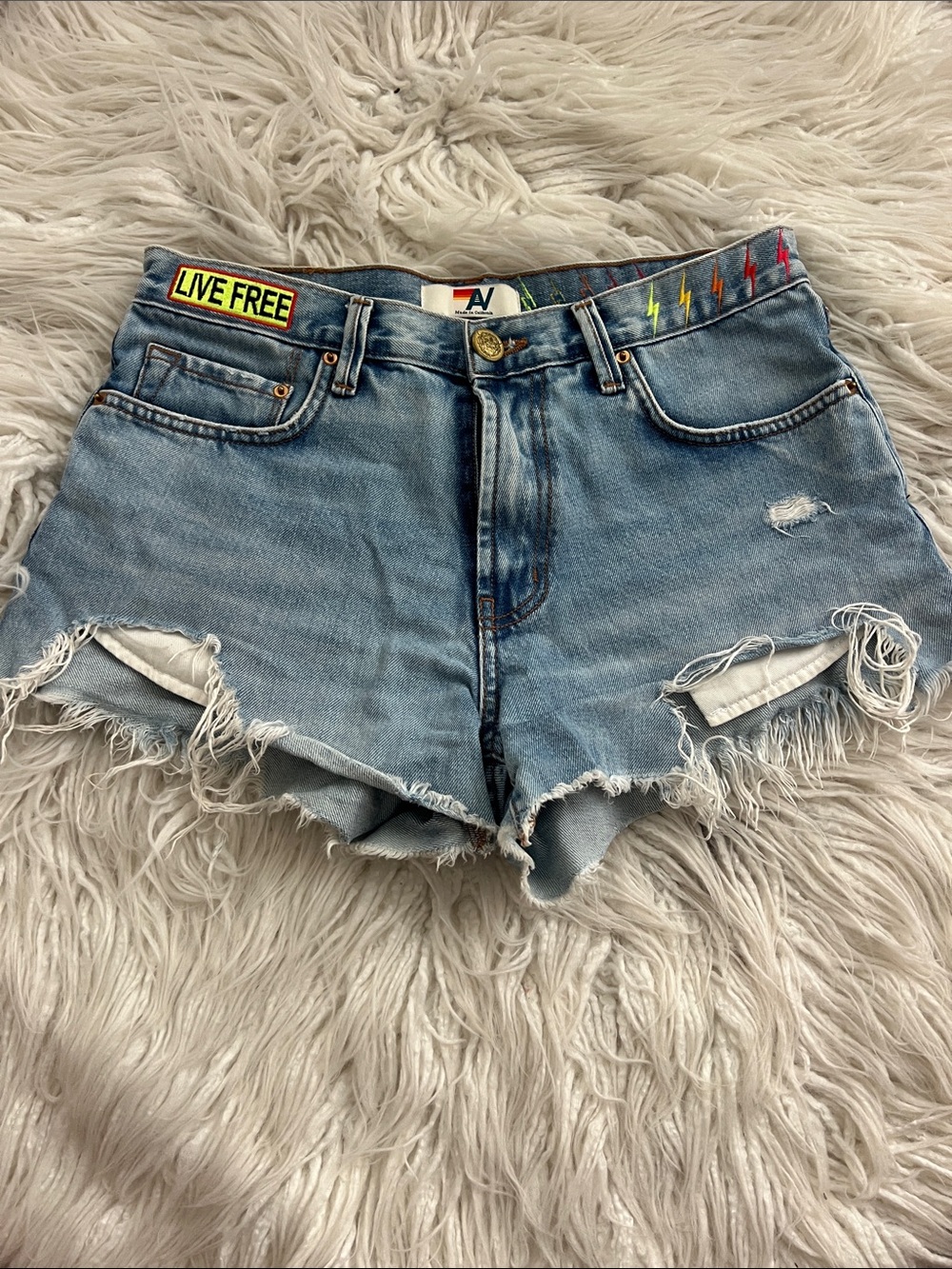 Aviator Nation Live Free Jean Shorts